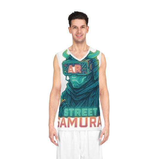 Street Samurai Basketball Jersey - AOP, Unique Sportswear Gift, Anime-Inspired Team Gear, Basketball Fan Apparel, Trendy Gym Wear Printify