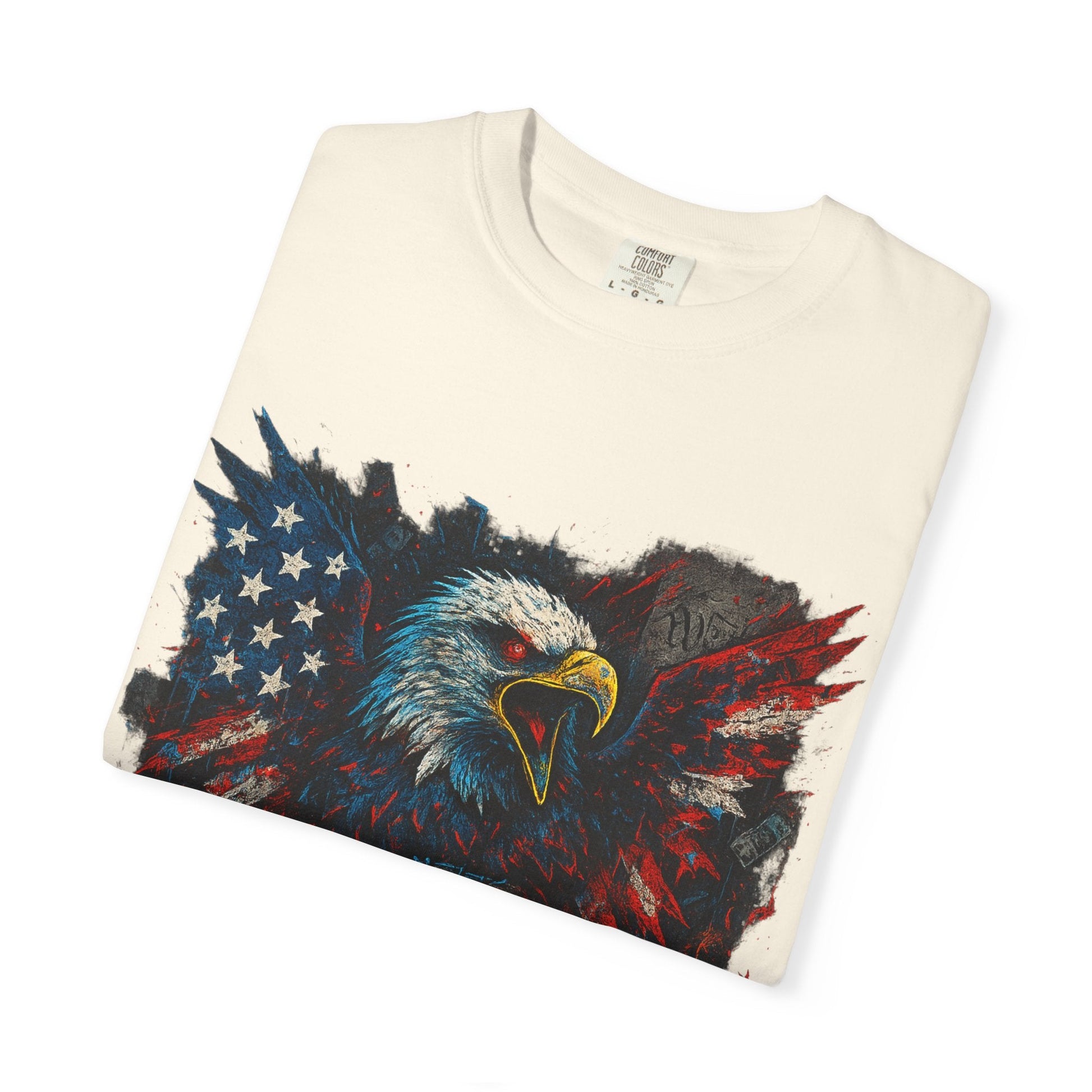 Patriotic Eagle T-Shirt | Unisex Garment-Dyed Tee for Independence Day, Memorial Day, Veteran Gifts, Casual Wear, USA Pride Printify