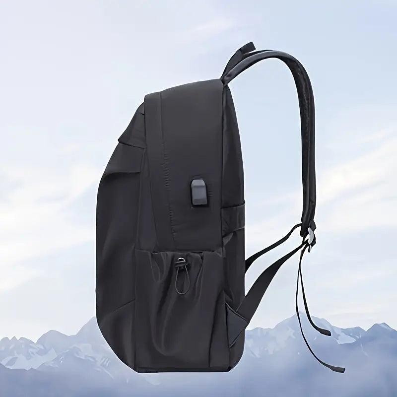 PU Backpack Fashion Large Capacity Men's Casual Backpack Commuter Trend Backpack Student School Bag CJ