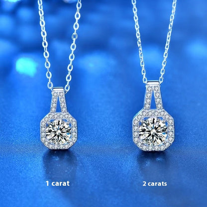 Moissanite S925 Sterling Silver Necklace For Women All-match Niche High Sense - M/S TMC India