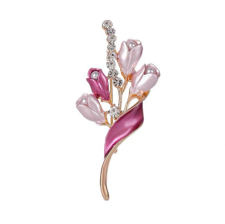 Gorgeous Tulip Flower Brooch, Rustic Style, Small Bouquet, Exquisite Brooch, High-end Feel, Anti Glare Collar Pin Brooch, Clothing Accessories - M/S TMC India