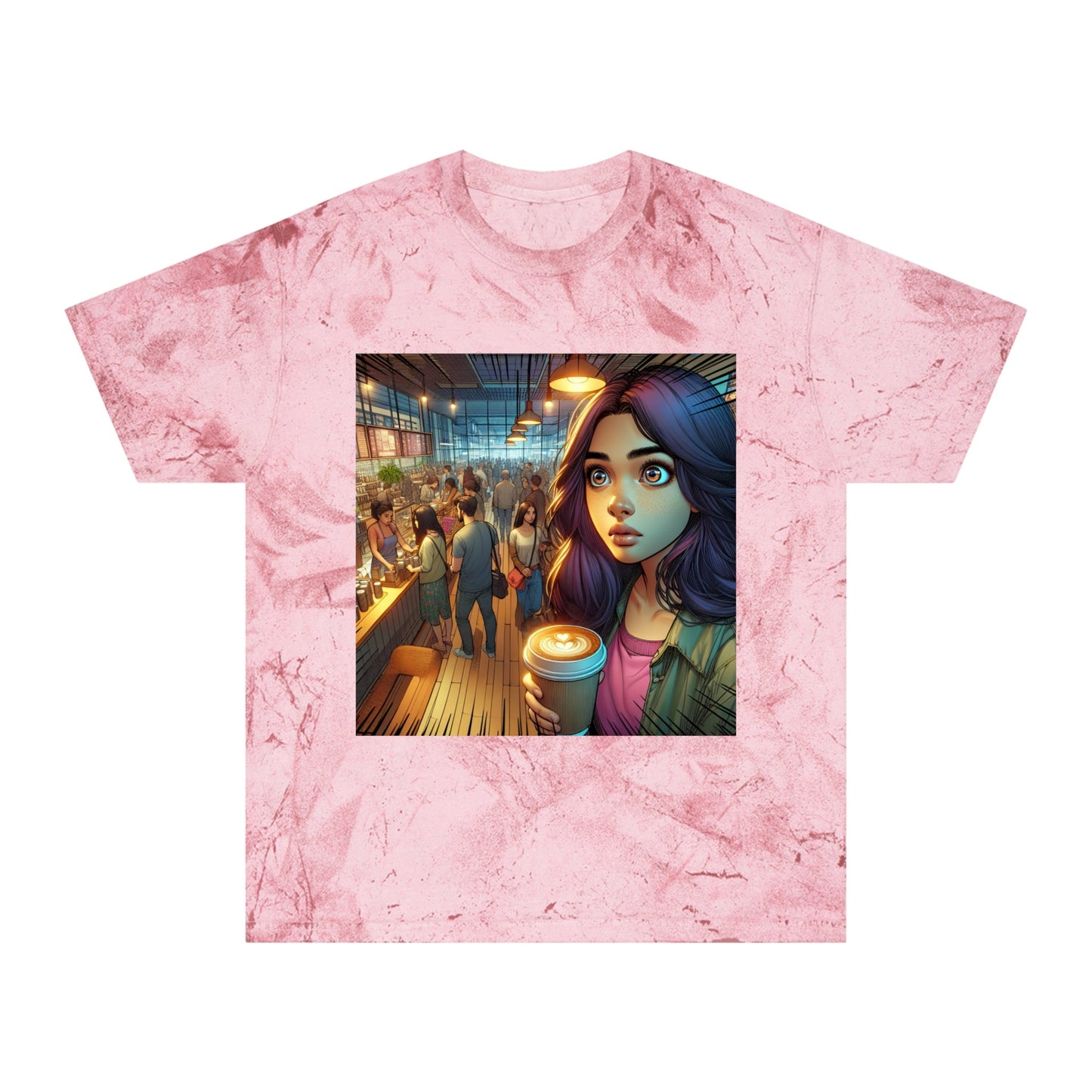 Color Blast T-Shirt - Artistic Coffee Shop Design, Coffee Lovers Gift Printify