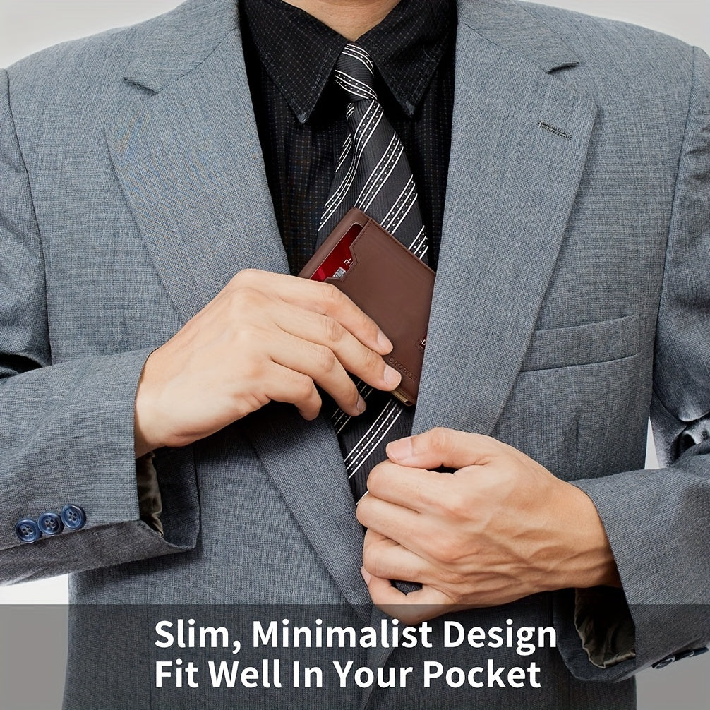 Genuine Leather Bifold Wallet Men, RFID Shielding Wallet Front Pocket Wallet, Suitable For Son And Daughter To Send Daddy's Wallet - M/S TMC India