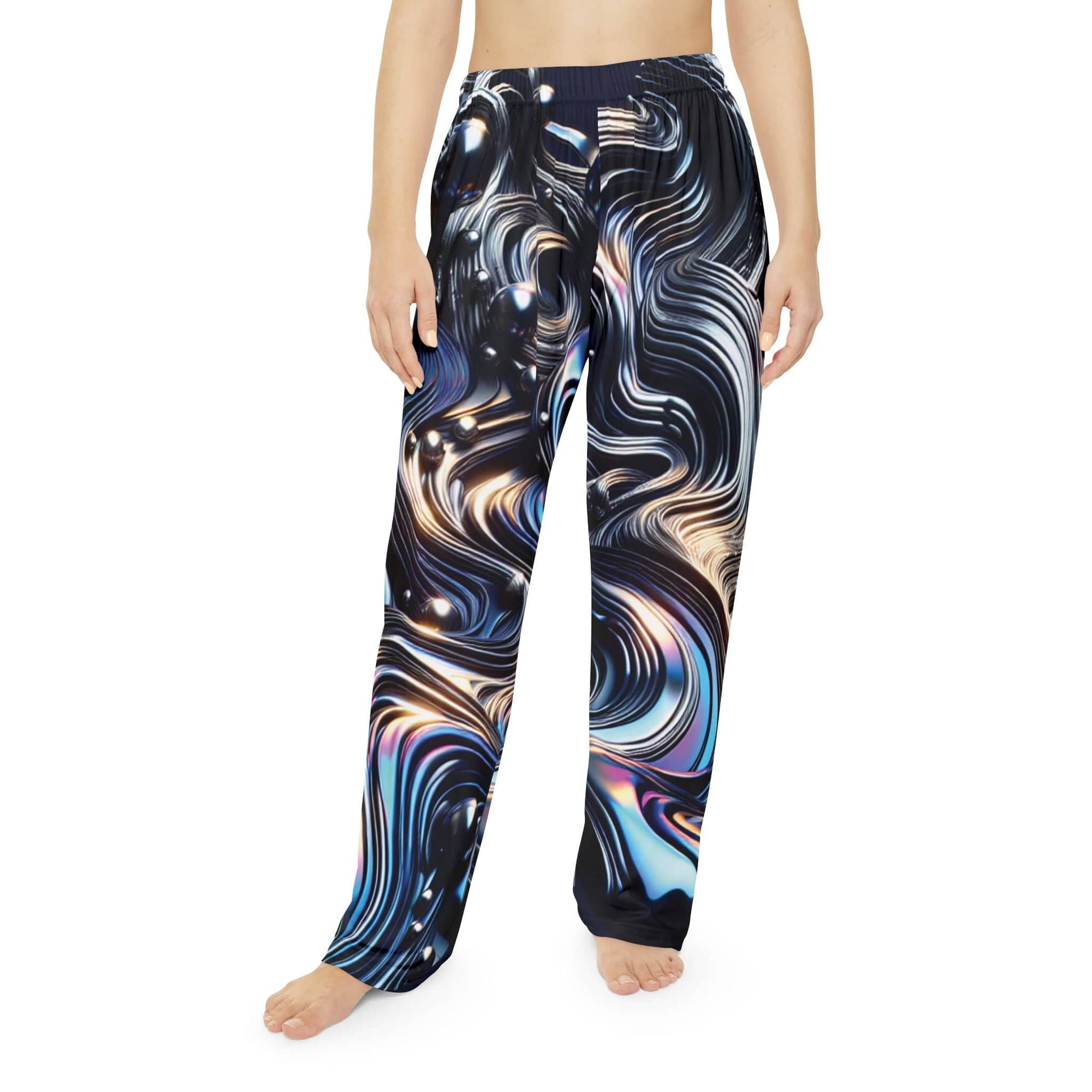 Abstract Swirl Women's Pajama Pants, Cozy Loungewear, Sleep Pants, Gift for Her, Stylish Homewear, Relaxed Fit Bottoms - M/S TMC India