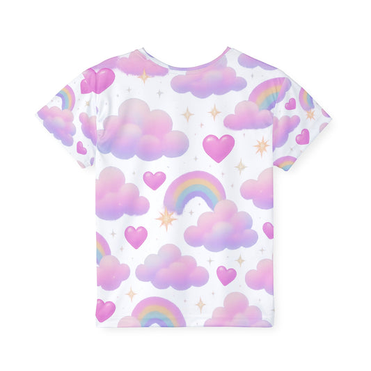 Rainbow Dreams Kids Sports Jersey, Cute T-Shirt for Playtime, Birthday Gift, Festival Wear, Colorful Sportswear Printify