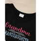 Kid's 'Grandma And Granddaughter' Letter & Heart Print Long Sleeve Top & Pants Set, 2 Sets Comfy Loungewear Outfit CJ
