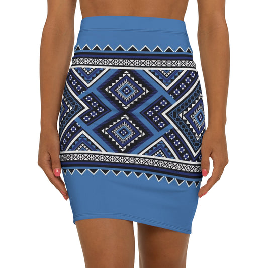 Boho Print Mid-Waist Pencil Skirt – Trendy, Stylish Party Wear Printify
