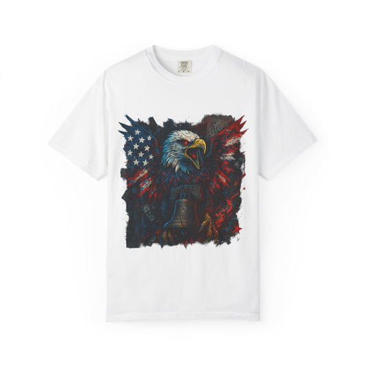 Patriotic Eagle T-Shirt | Unisex Garment-Dyed Tee for Independence Day, Memorial Day, Veteran Gifts, Casual Wear, USA Pride Printify