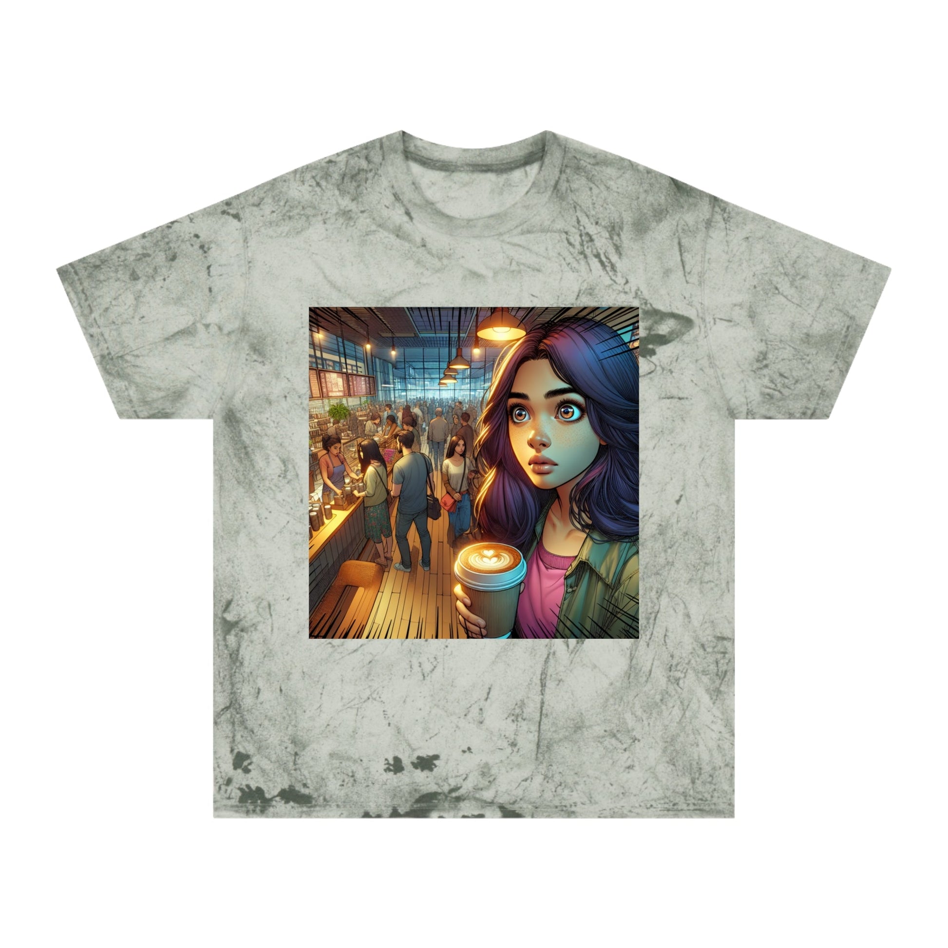 Color Blast T-Shirt - Artistic Coffee Shop Design, Coffee Lovers Gift Printify