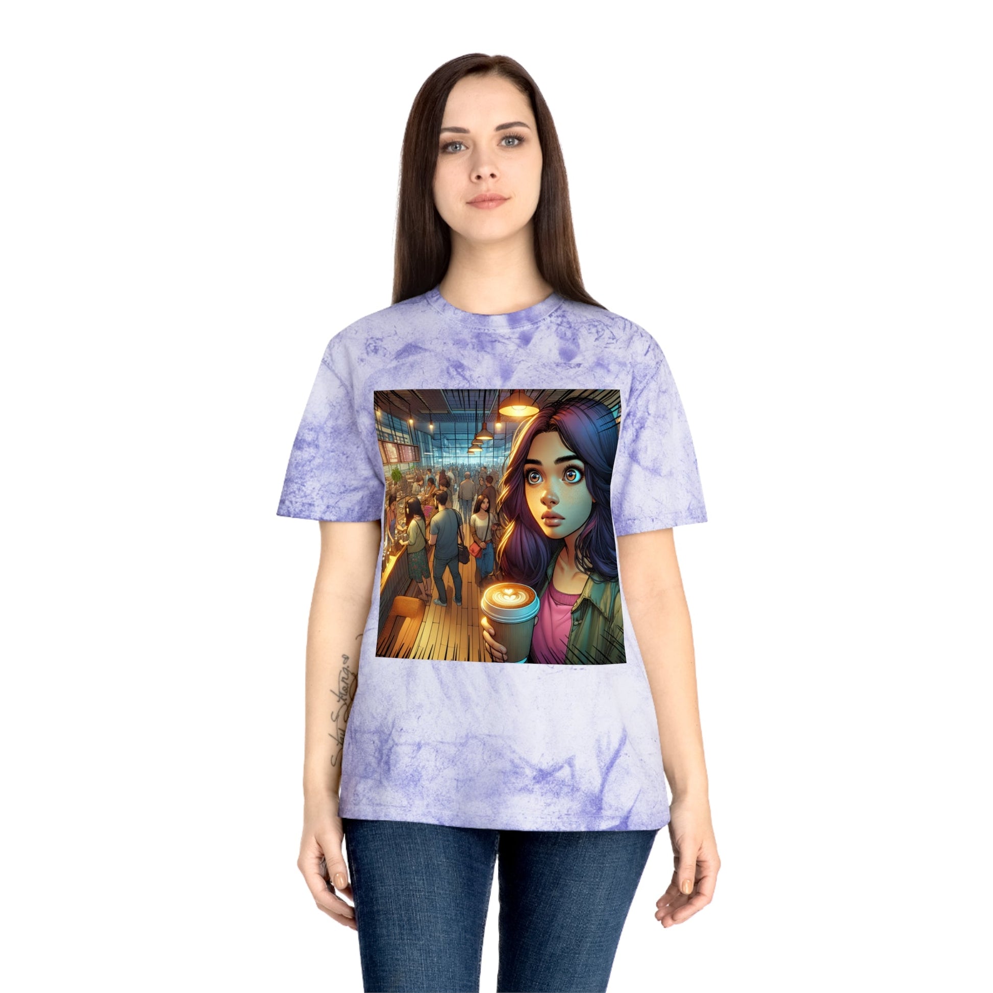 Color Blast T-Shirt - Artistic Coffee Shop Design, Coffee Lovers Gift Printify