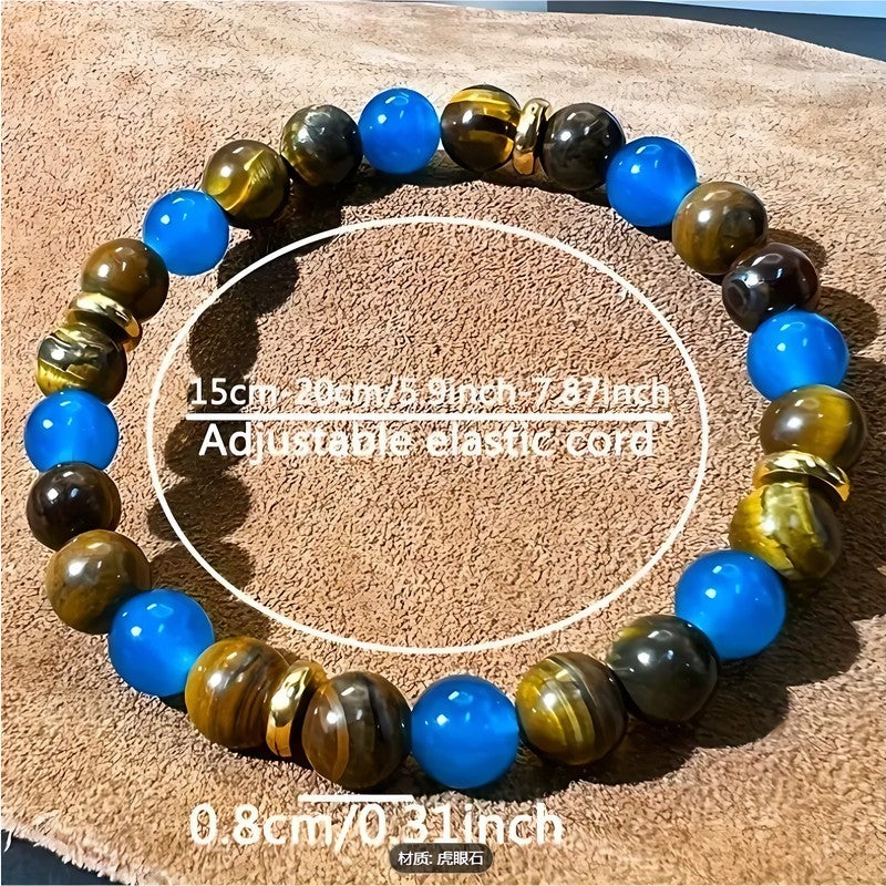A Wealth-attracting Tiger's Eye Stone Bracelet - The Natural Beads Symbolize Wealth And Bring Abundance And Prosperity. It Is A Crystal Bracelet Jewelry Gift That Brings Peace And Good Luck - M/S TMC India