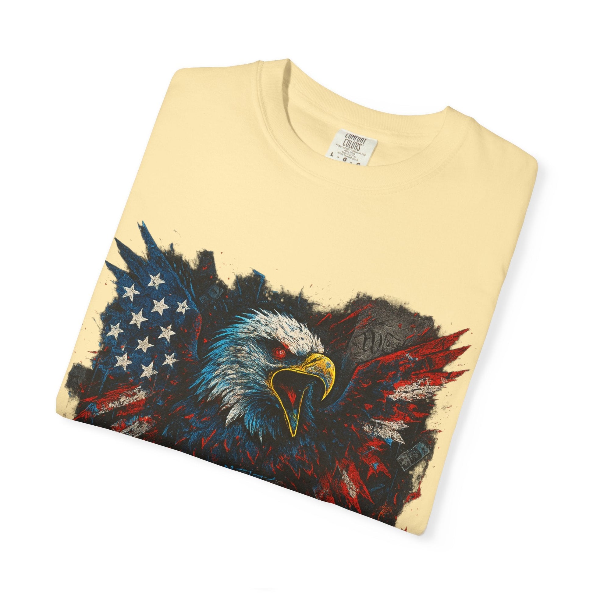 Patriotic Eagle T-Shirt | Unisex Garment-Dyed Tee for Independence Day, Memorial Day, Veteran Gifts, Casual Wear, USA Pride Printify