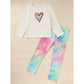 Kid's 'Grandma And Granddaughter' Letter & Heart Print Long Sleeve Top & Pants Set, 2 Sets Comfy Loungewear Outfit CJ