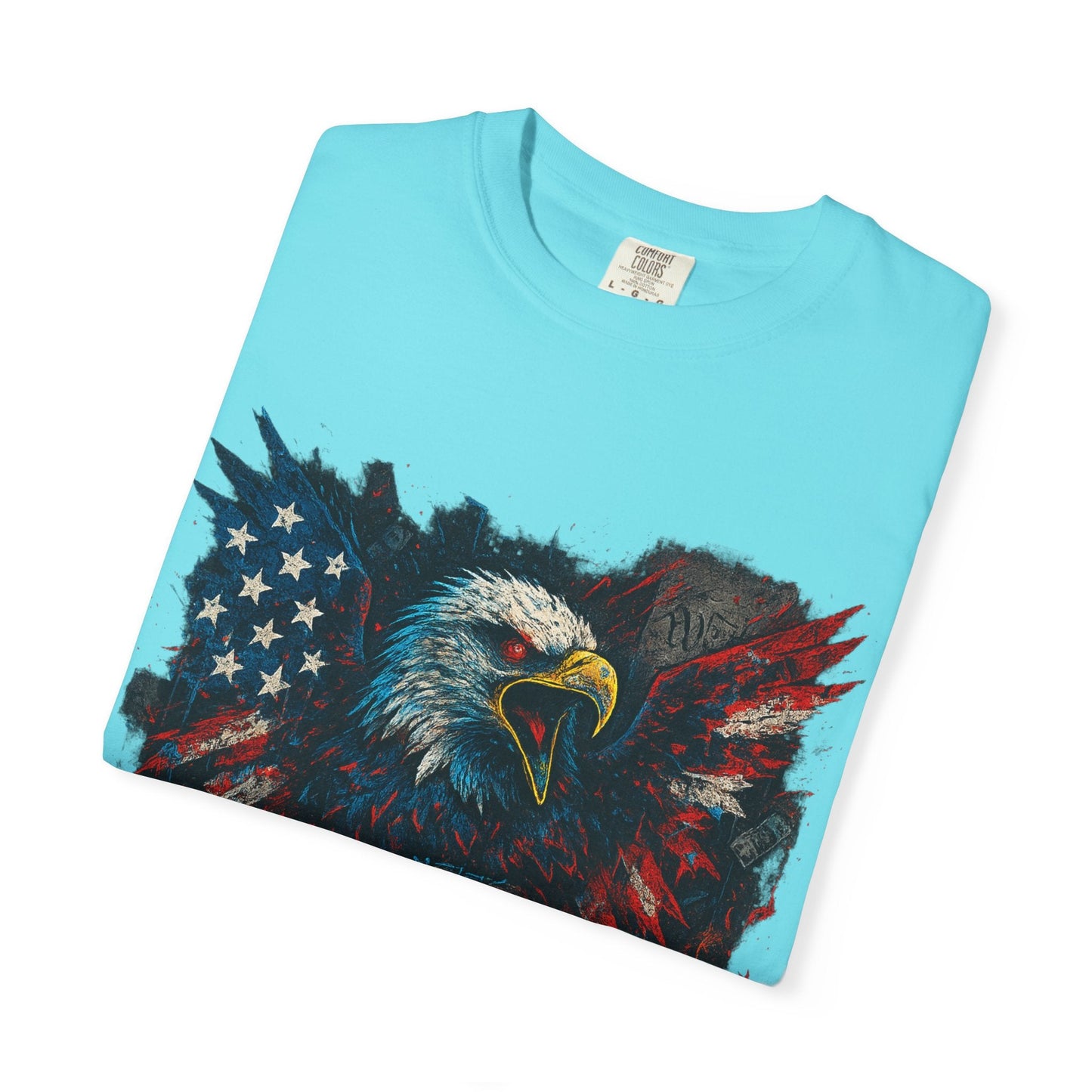 Patriotic Eagle T-Shirt | Unisex Garment-Dyed Tee for Independence Day, Memorial Day, Veteran Gifts, Casual Wear, USA Pride Printify