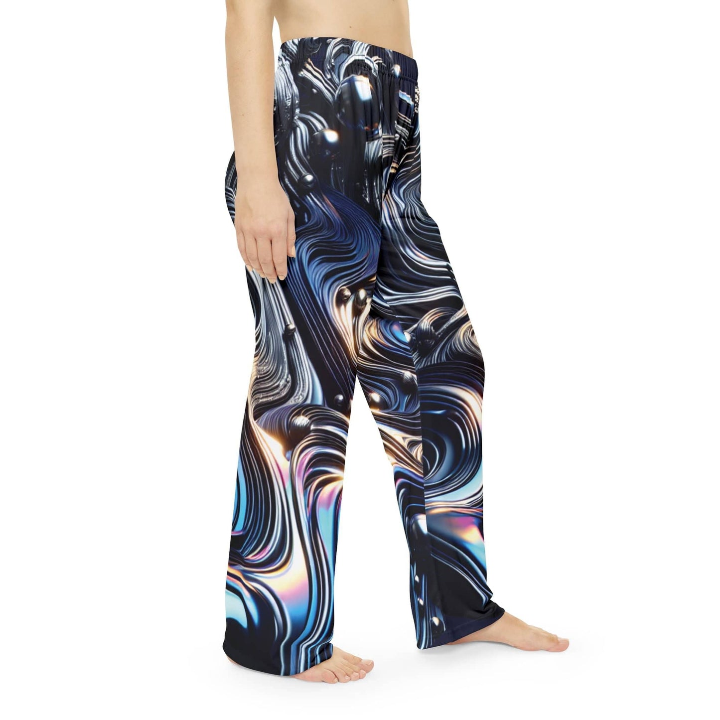 Abstract Swirl Women's Pajama Pants, Cozy Loungewear, Sleep Pants, Gift for Her, Stylish Homewear, Relaxed Fit Bottoms - M/S TMC India