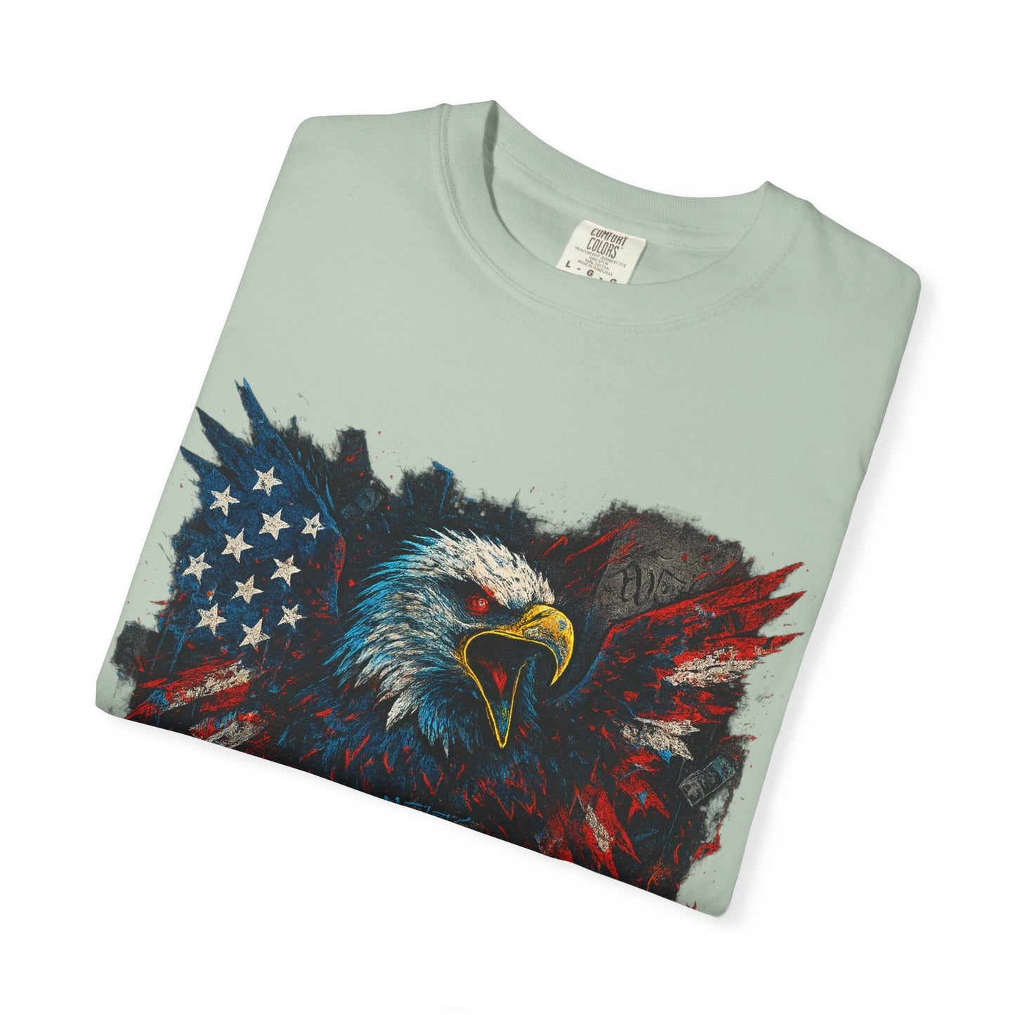 Patriotic Eagle T-Shirt | Unisex Garment-Dyed Tee for Independence Day, Memorial Day, Veteran Gifts, Casual Wear, USA Pride Printify