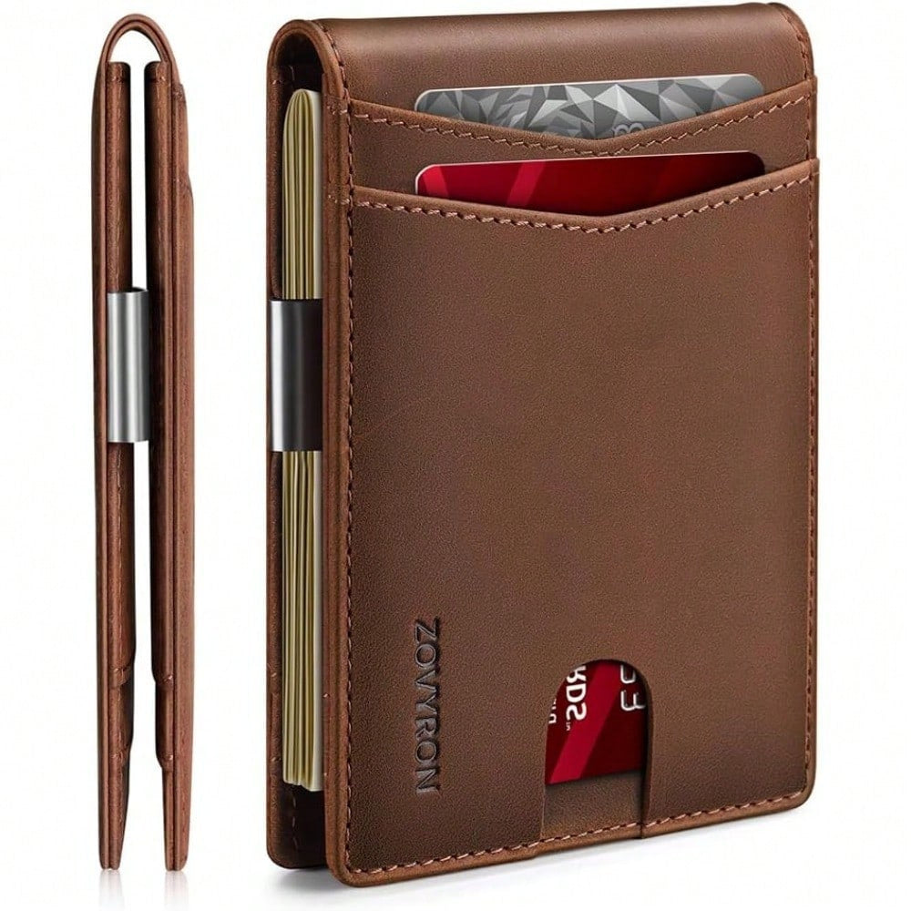 Wallet For Men Slim Bifold Leather Wallet With Money Clip RFID Blocking Minimalist Card Holder Front Pocket Mens Wallet - M/S TMC India