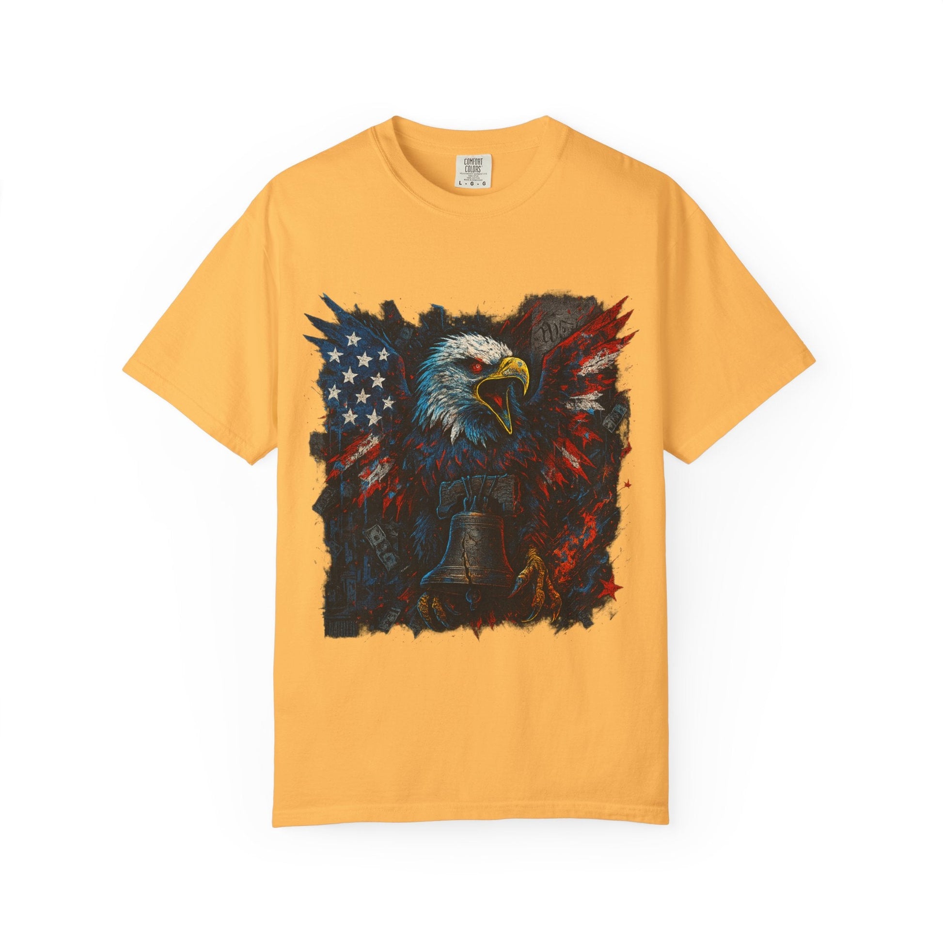 Patriotic Eagle T-Shirt | Unisex Garment-Dyed Tee for Independence Day, Memorial Day, Veteran Gifts, Casual Wear, USA Pride Printify