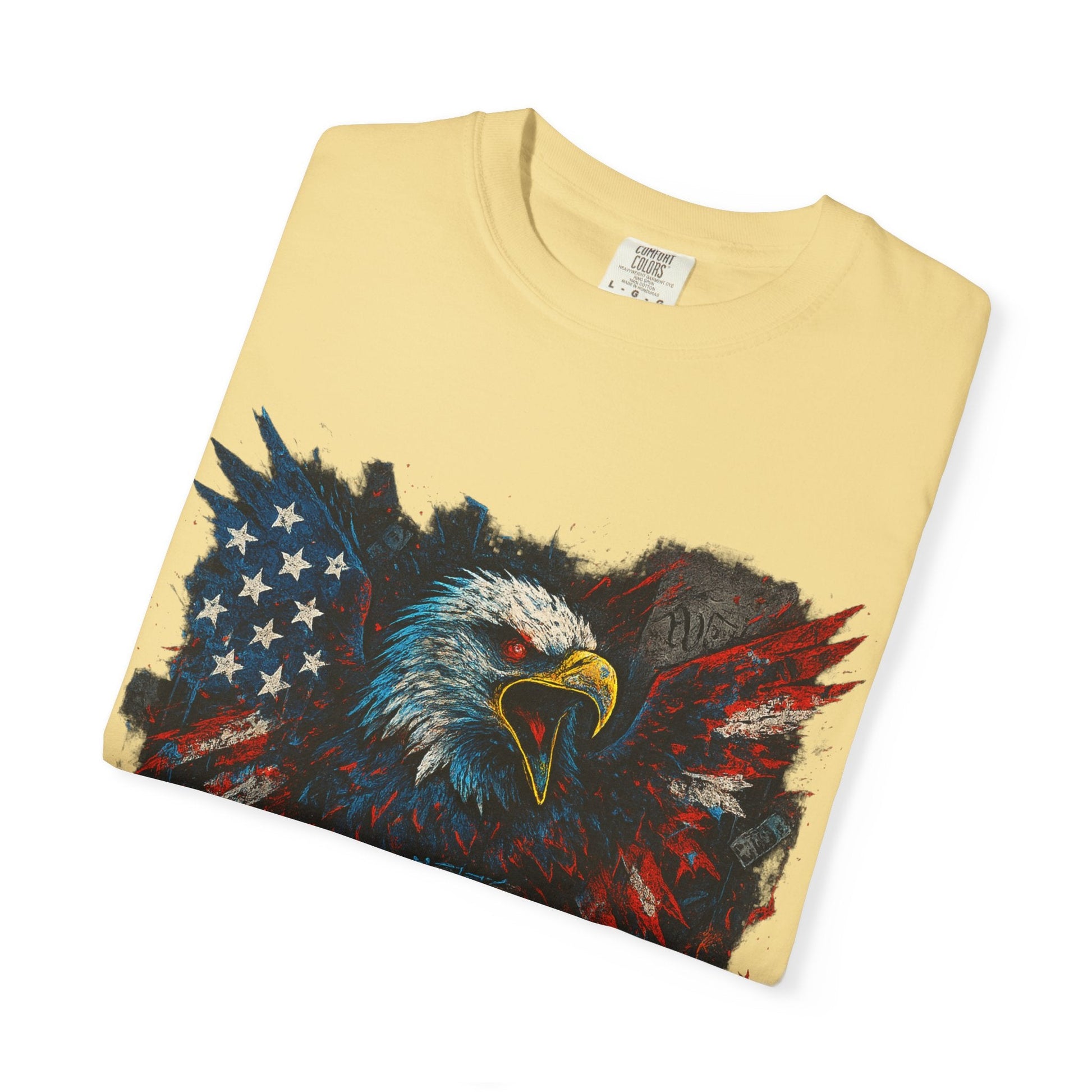 Patriotic Eagle T-Shirt | Unisex Garment-Dyed Tee for Independence Day, Memorial Day, Veteran Gifts, Casual Wear, USA Pride Printify