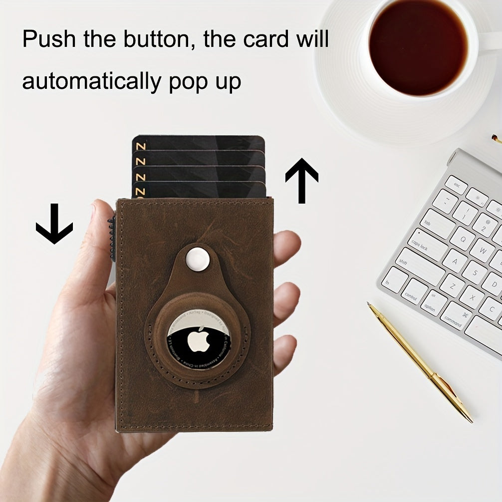 Men's Wallet With Airtag Card Slot, RFID Anti-theft Credit Card Smart Pop-up Tri-fold Wallet - M/S TMC India