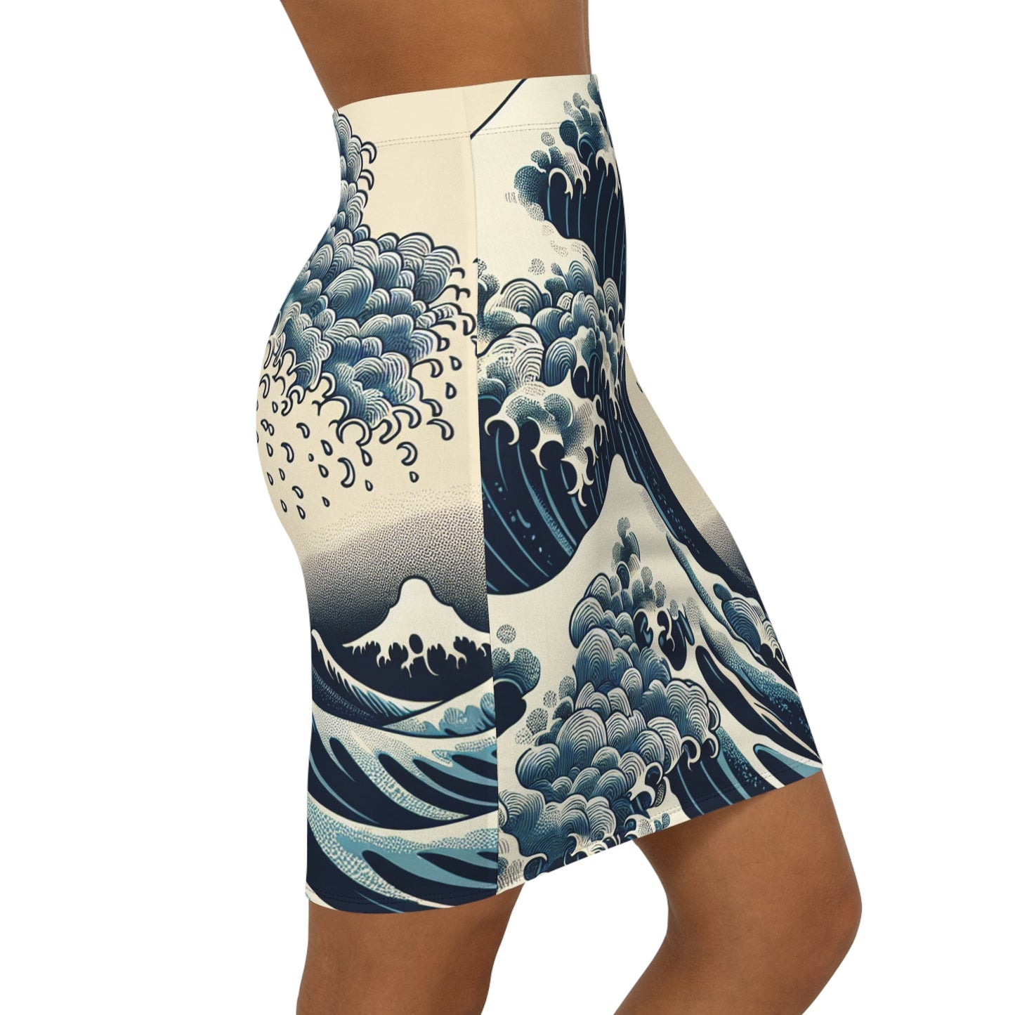 Wave-Inspired Women's Pencil Skirt, Stylish Office Skirt, AOP Fashion Skirt, Summer Outfit, Trendy Workwear Printify