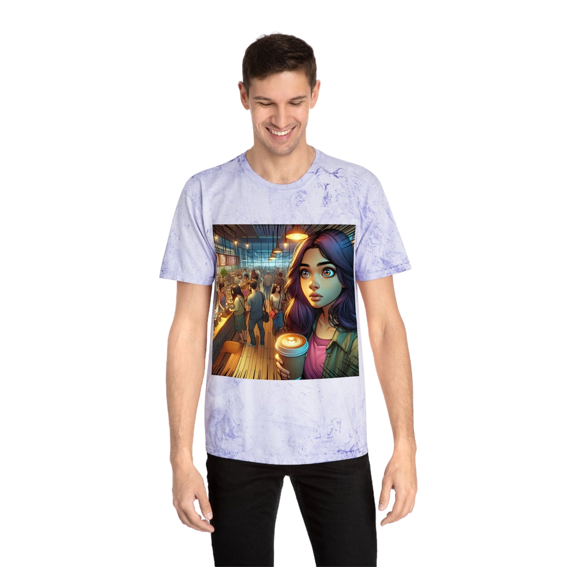 Color Blast T-Shirt - Artistic Coffee Shop Design, Coffee Lovers Gift Printify