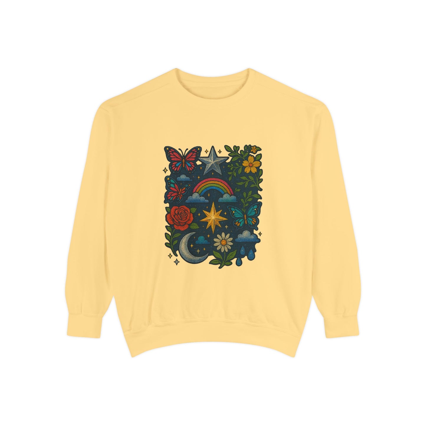 Boho Floral Sweatshirt, Vintage Style, Cozy Layer, Nature Lover Gift, Perfect for Spring and Fall - M/S TMC India