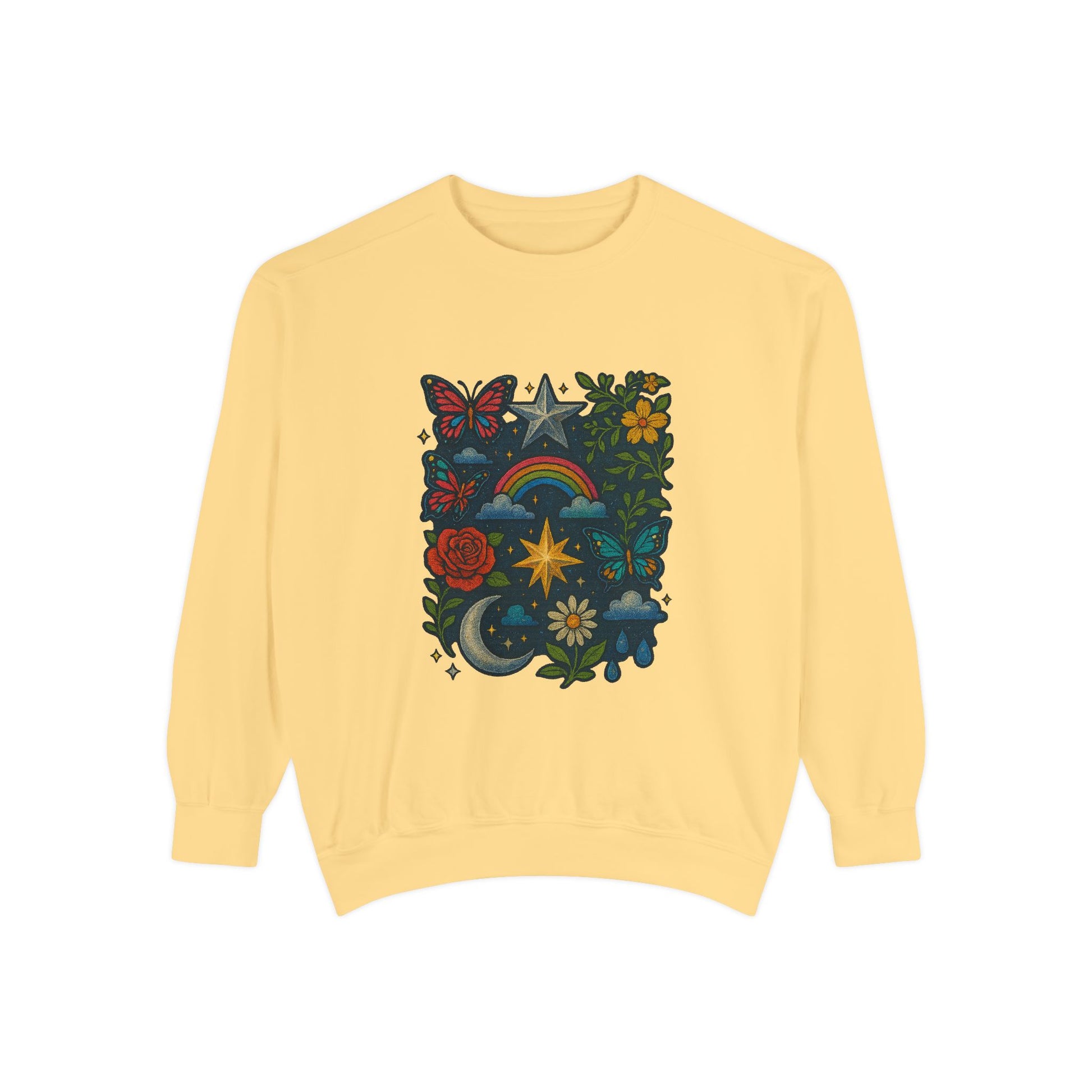 Boho Floral Sweatshirt, Vintage Style, Cozy Layer, Nature Lover Gift, Perfect for Spring and Fall - M/S TMC India