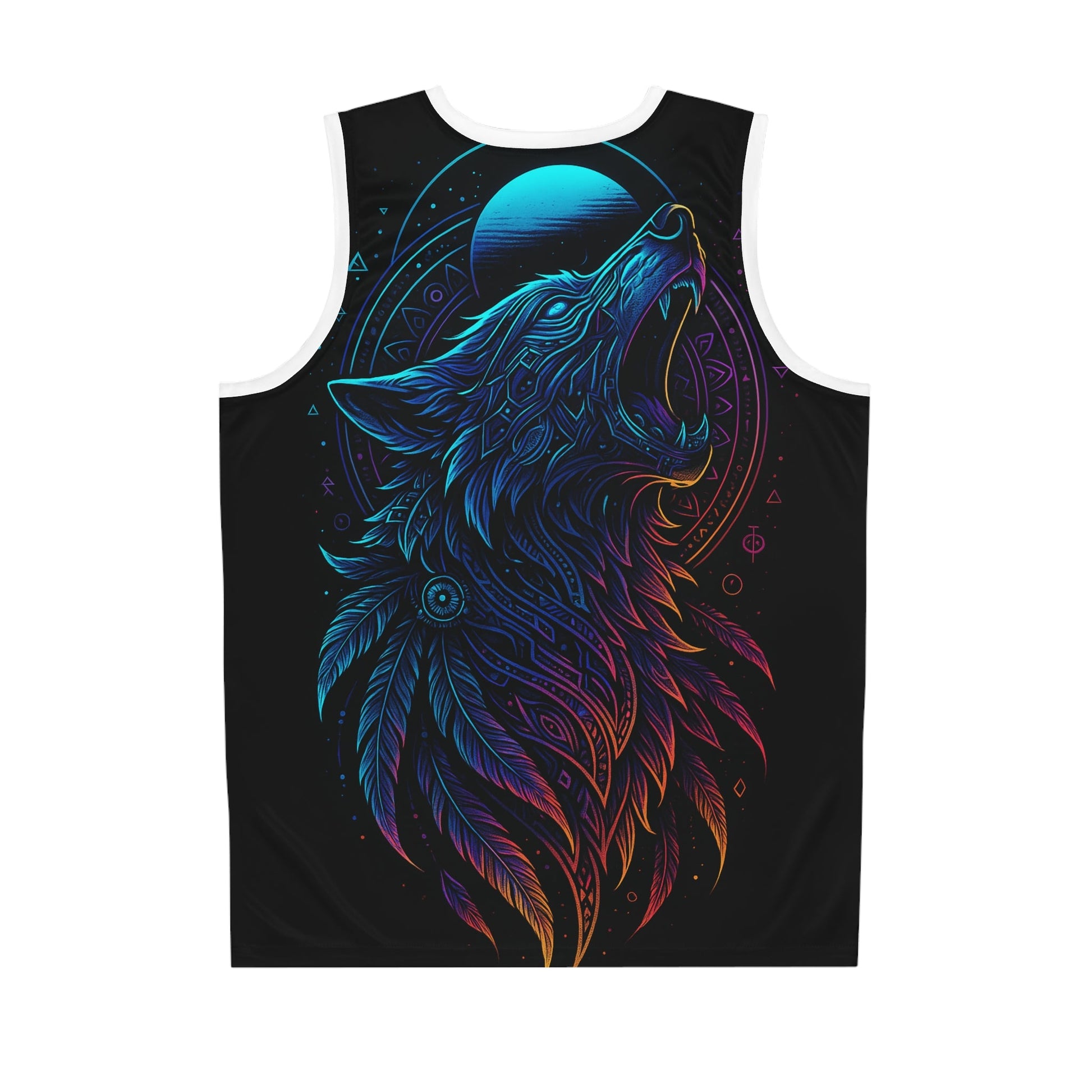Wolf Howling Basketball Jersey, AOP Sportswear, Unique Athletic Wear, Gift for Wolves Lovers, Cool Hoodie Alternative Printify