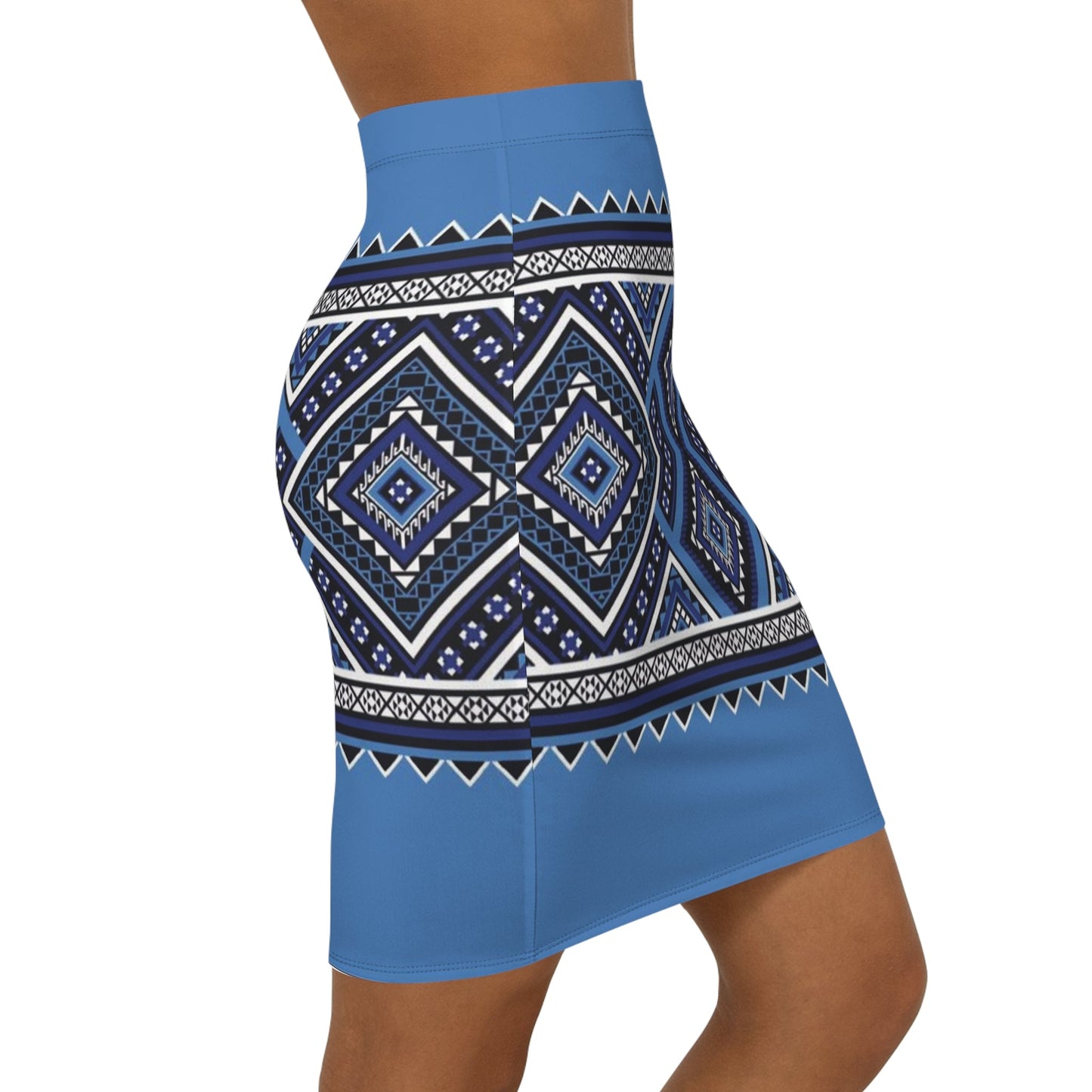 Boho Print Mid-Waist Pencil Skirt – Trendy, Stylish Party Wear Printify