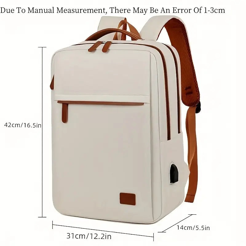 Backpack Oxford Cloth Business Computer Bag With Large Capacity, Strong And Wearable Student School Bag, Solid Color And Versatile Travel Backpack CJ