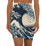 Wave-Inspired Women's Pencil Skirt, Stylish Office Skirt, AOP Fashion Skirt, Summer Outfit, Trendy Workwear Printify