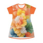 Floral T-Shirt Dress - Vibrant Summer Style and Beachwear Printify