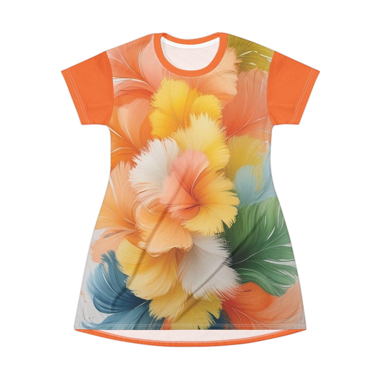 Floral T-Shirt Dress - Vibrant Summer Style and Beachwear Printify