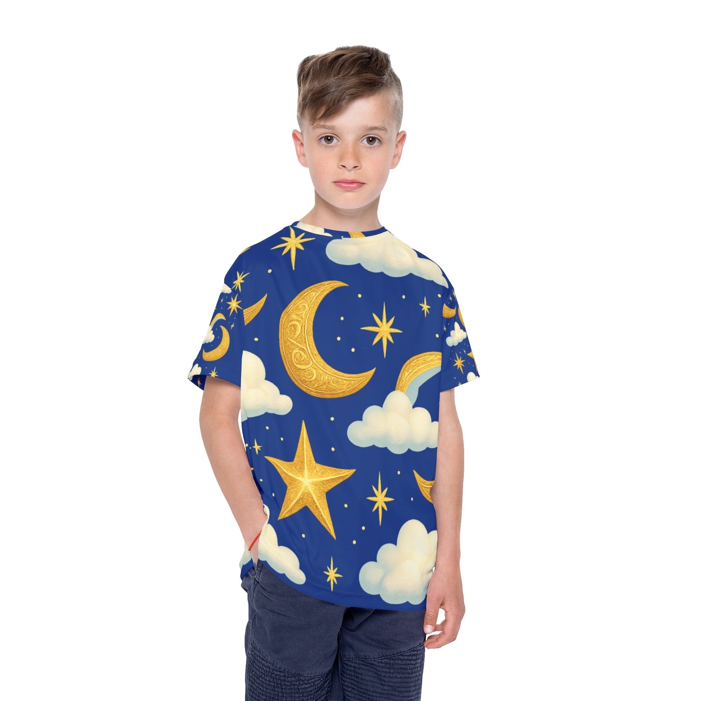 Kids Celestial Sports Jersey, Dreamy Sky Jersey, Starry Kids Apparel, Fun Activewear, Birthday Gift for Kids Printify