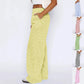 Striped Trousers With Pockets Ins Fashion Casual Wide Leg Straight Pants For Women Clothing CJ