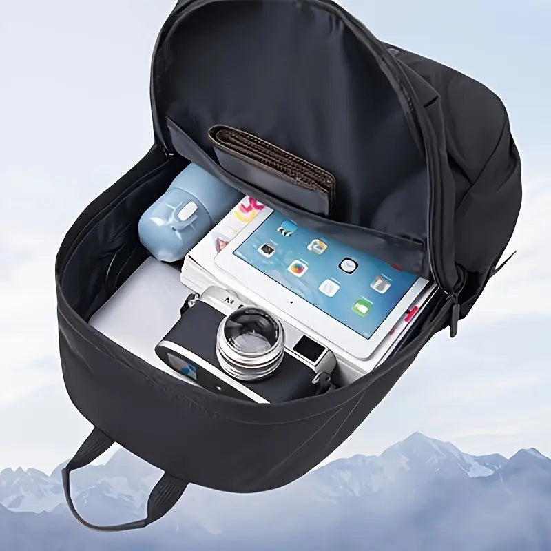 PU Backpack Fashion Large Capacity Men's Casual Backpack Commuter Trend Backpack Student School Bag CJ