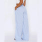 Striped Trousers With Pockets Ins Fashion Casual Wide Leg Straight Pants For Women Clothing - M/S TMC India