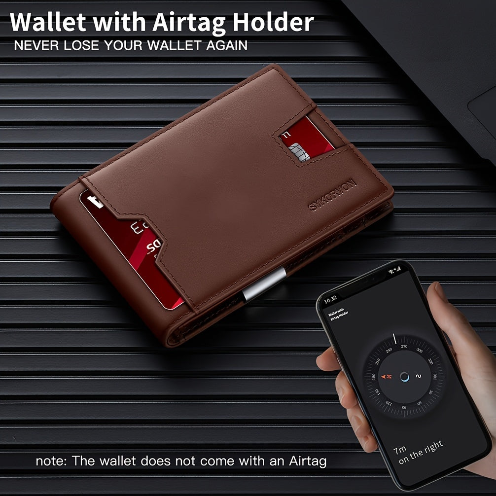 Genuine Leather Bifold Wallet Men, RFID Shielding Wallet Front Pocket Wallet, Suitable For Son And Daughter To Send Daddy's Wallet - M/S TMC India