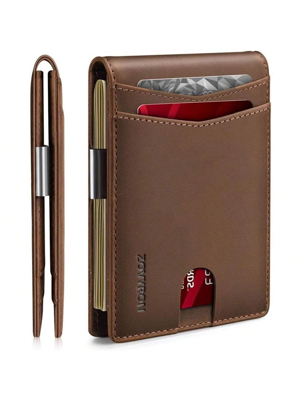 Wallet For Men Slim Bifold Leather Wallet With Money Clip RFID Blocking Minimalist Card Holder Front Pocket Mens Wallet - M/S TMC India