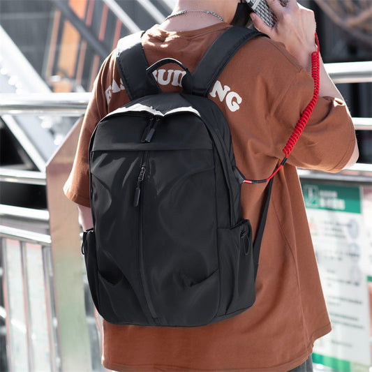 PU Backpack Fashion Large Capacity Men's Casual Backpack Commuter Trend Backpack Student School Bag CJ