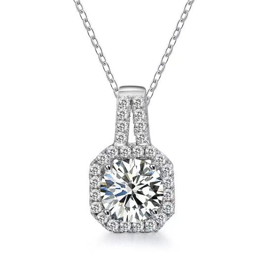 Moissanite S925 Sterling Silver Necklace For Women All-match Niche High Sense - M/S TMC India