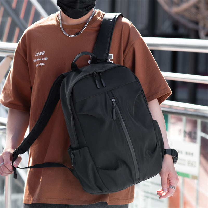 PU Backpack Fashion Large Capacity Men's Casual Backpack Commuter Trend Backpack Student School Bag CJ