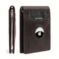 Mens Wallet Genuine Leather Slim Bifold Wallet With Airtag Holder, RFID Blocking, Front Pocket Wallet With Money Clip,ID Window Credit Card Holder CJ