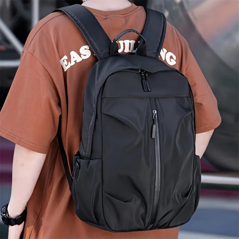 PU Backpack Fashion Large Capacity Men's Casual Backpack Commuter Trend Backpack Student School Bag CJ