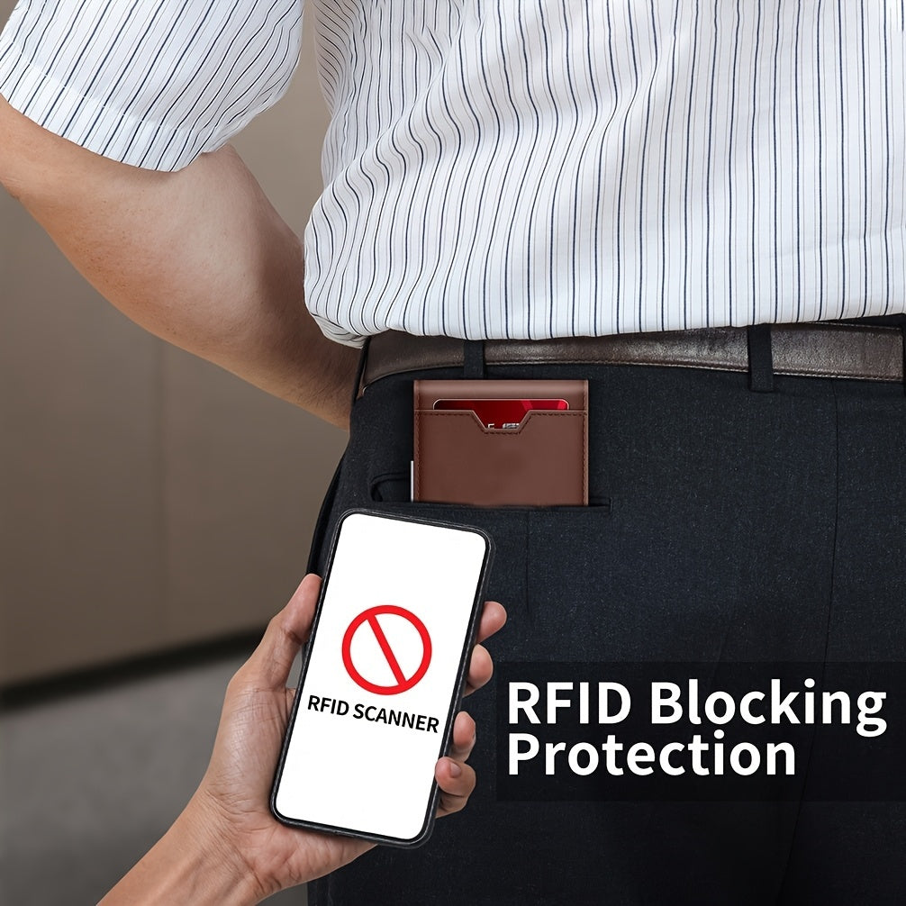 Genuine Leather Bifold Wallet Men, RFID Shielding Wallet Front Pocket Wallet, Suitable For Son And Daughter To Send Daddy's Wallet - M/S TMC India