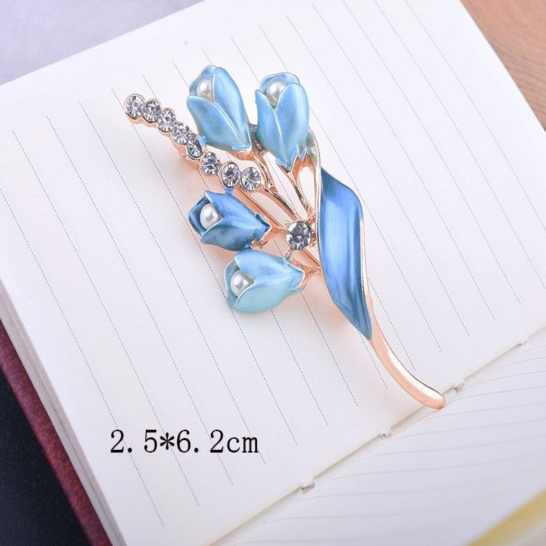 Gorgeous Tulip Flower Brooch, Rustic Style, Small Bouquet, Exquisite Brooch, High-end Feel, Anti Glare Collar Pin Brooch, Clothing Accessories - M/S TMC India
